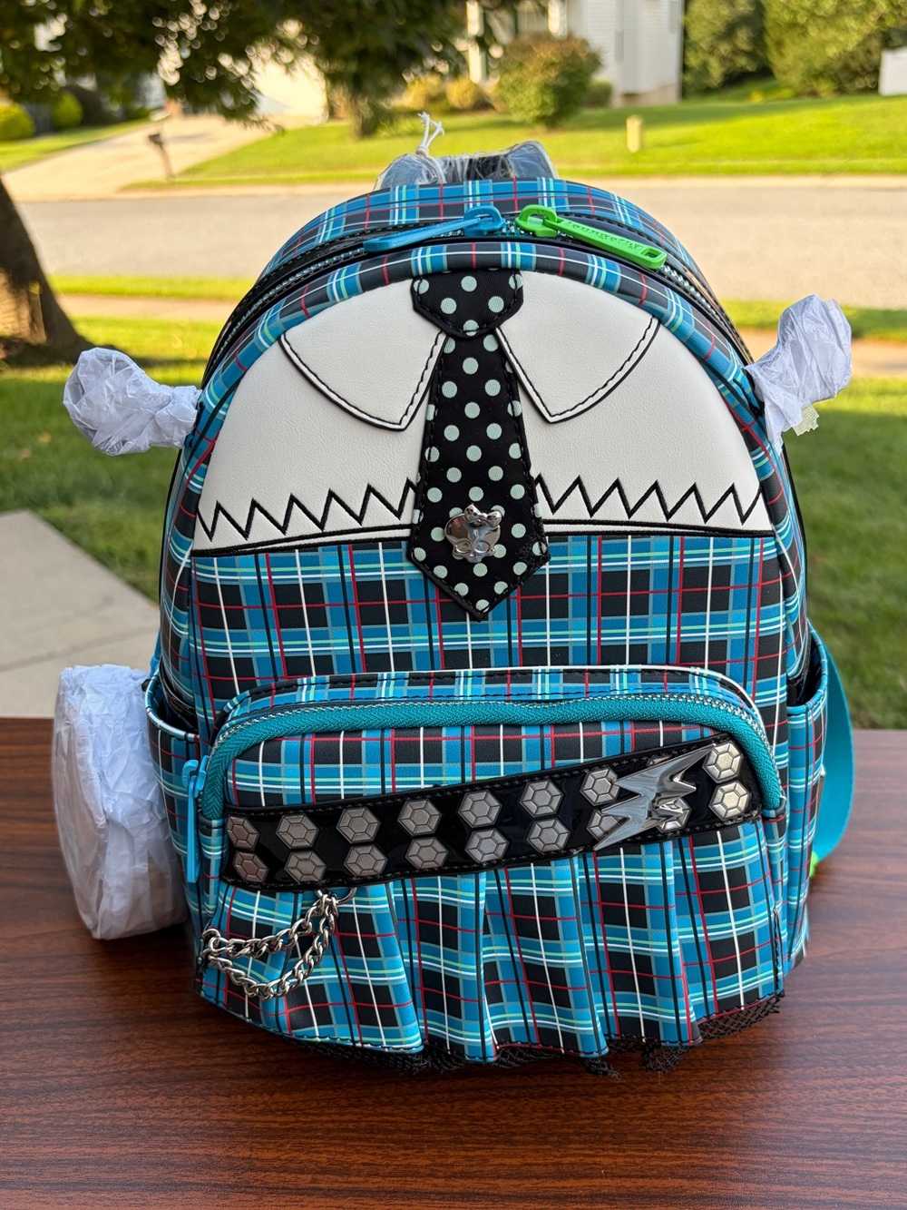 Loungefly Monster High Frankie Stein Cosplay Mini Backpack Coin Bag NWT